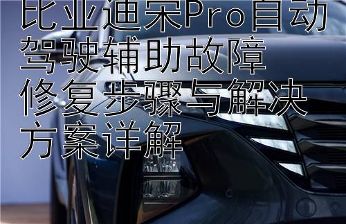 比亚迪宋Pro自动驾驶辅助故障  
修复步骤与解决方案详解