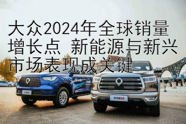 大众2024年全球销量增长点 新能源与新兴市场表现成关键